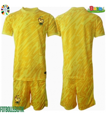 Frankrike Målvakt Hemmaställ Barn EM 2024 Kortärmad (+ Korta byxor)